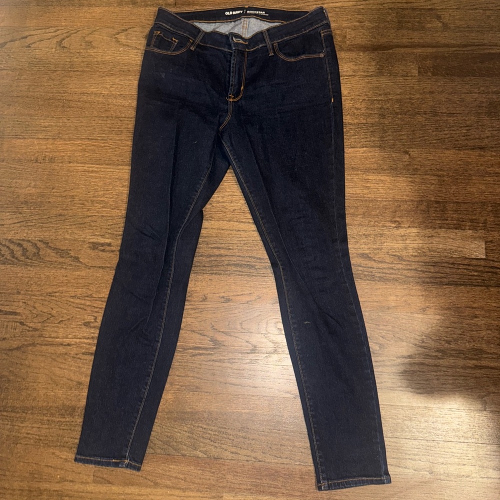 Old Navy Rockstar Jeggings Women's size 10 dark Blue denim Jeans